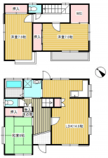 東金市宿、中古一戸建ての間取り画像です