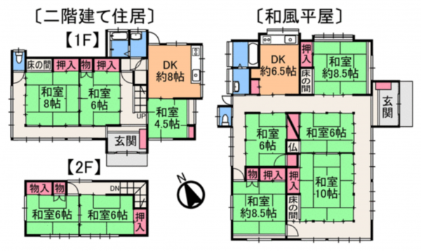 大網白里市南今泉、中古一戸建ての間取り画像です