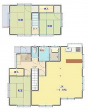 茂原市上永吉、中古一戸建ての間取り画像です