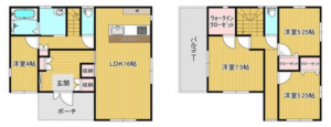 大網白里市みどりが丘、中古一戸建ての間取り画像です