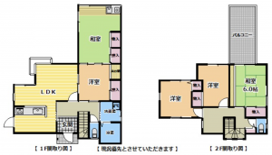 東金市道庭、中古一戸建ての間取り画像です