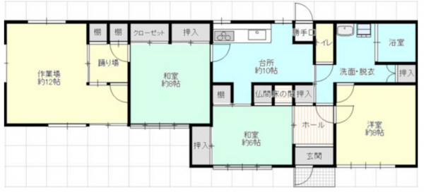 東金市田間、中古一戸建ての間取り画像です