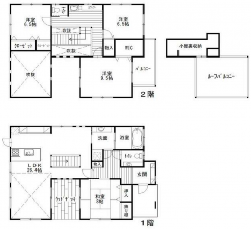 東金市士農田、中古一戸建ての間取り画像です
