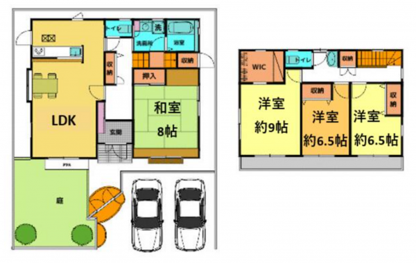大網白里市みどりが丘、中古一戸建ての間取り画像です
