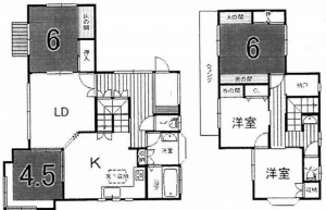 茂原市緑ケ丘、中古一戸建ての間取り画像です