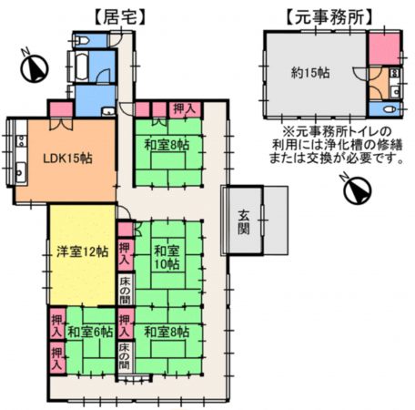 東金市福俵、中古一戸建ての間取り画像です