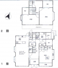 茂原市下太田、中古一戸建ての間取り画像です