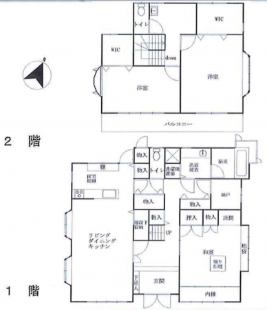 茂原市下太田、中古一戸建ての間取り画像です
