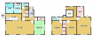 大網白里市季美の森南、中古一戸建ての間取り画像です