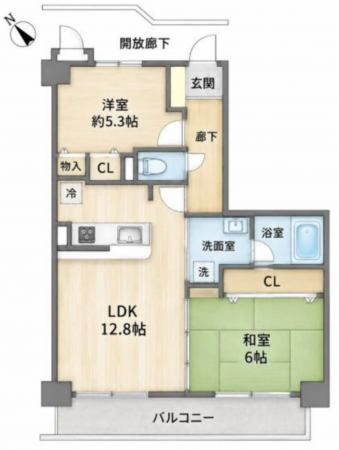 東金市押堀、中古マンションの間取り画像です