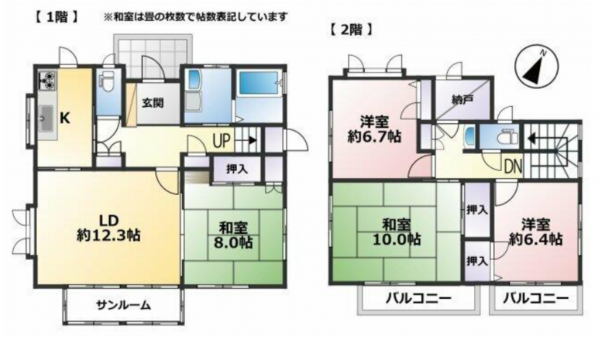 大網白里市みどりが丘、中古一戸建ての間取り画像です