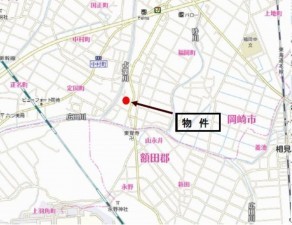 岡崎市定国町、土地の画像です