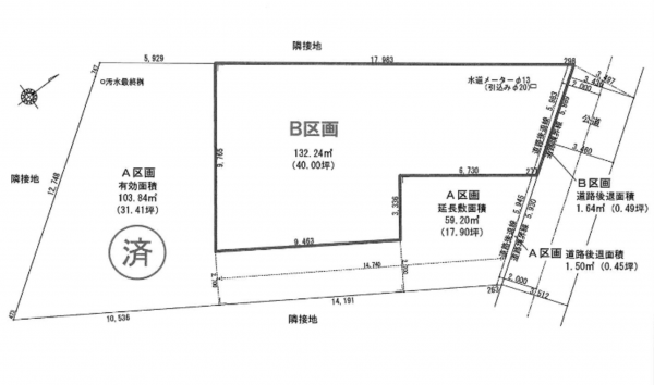 岡崎市福岡町、土地の間取り画像です