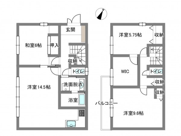 岡崎市藤川台、中古一戸建ての間取り画像です