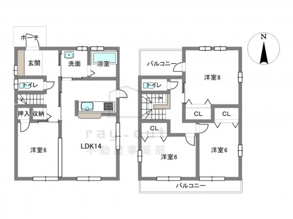 岡崎市大平町、中古一戸建ての間取り画像です
