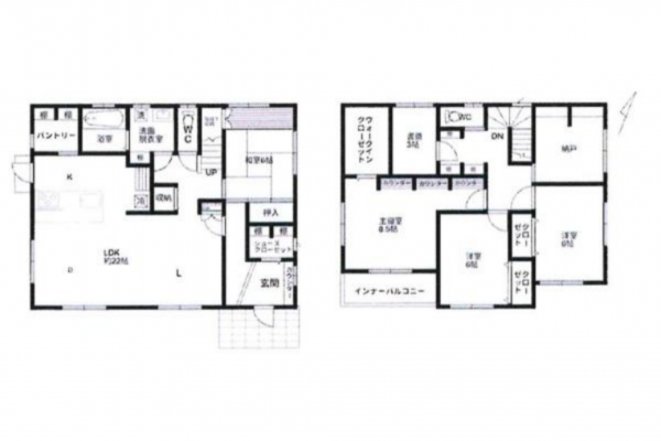 岡崎市若松町、中古一戸建ての間取り画像です