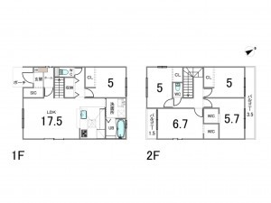 岡崎市六名南、新築一戸建ての間取り画像です