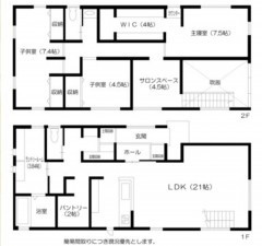 岡崎市福岡町、中古一戸建ての間取り画像です