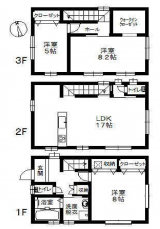 岡崎市大平町、中古一戸建ての間取り画像です