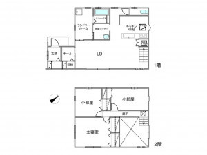 岡崎市福岡町、中古一戸建ての間取り画像です
