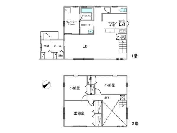 岡崎市福岡町、中古一戸建ての間取り画像です