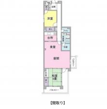 岡崎市江口、中古マンションの間取り画像です