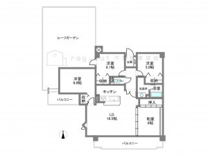 岡崎市大西町、中古マンションの間取り画像です