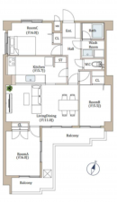岡崎市不吹町、中古マンションの間取り画像です