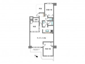 岡崎市大西町、中古マンションの間取り画像です