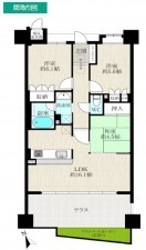 岡崎市大西町、中古マンションの間取り画像です