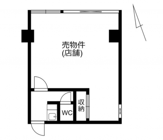 岡崎市材木町、収益物件/店舗の間取り画像です