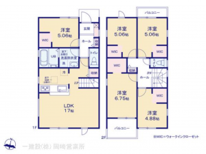 額田郡幸田町、新築一戸建ての間取り画像です