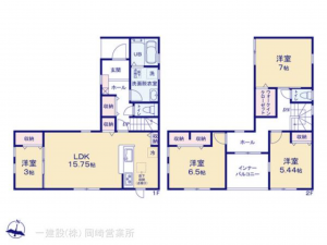 額田郡幸田町、新築一戸建ての間取り画像です