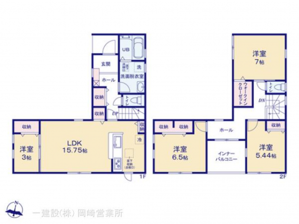 額田郡幸田町、新築一戸建ての間取り画像です