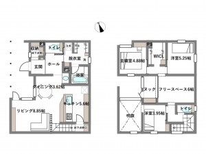 岡崎市庄司田、新築一戸建ての間取り画像です
