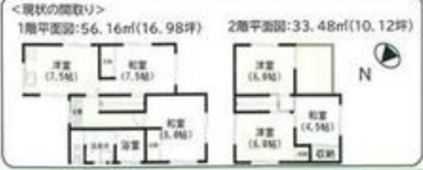 岡崎市六名新町、中古一戸建ての間取り画像です
