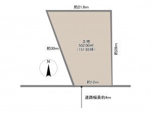 額田郡幸田町大字六栗、土地の間取り画像です