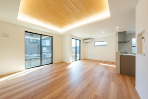 岡崎市羽根町、新築一戸建ての居間画像です