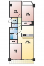 岡崎市羽根北町、中古マンションの間取り画像です