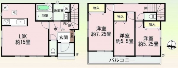 岡崎市本宿茜、新築一戸建ての間取り画像です