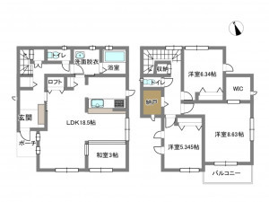 額田郡幸田町大字菱池、中古一戸建ての間取り画像です