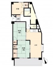 岡崎市本宿町、中古マンションの間取り画像です