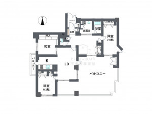 岡崎市戸崎町、中古マンションの間取り画像です