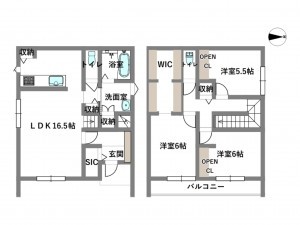 岡崎市美合町、新築一戸建ての間取り画像です