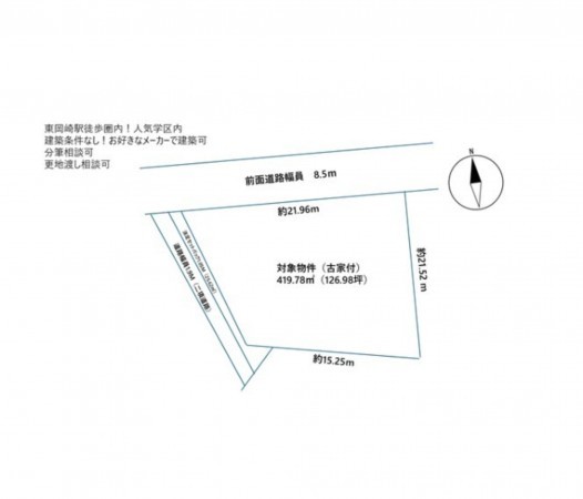 岡崎市明大寺町、土地の間取り画像です