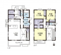 額田郡幸田町大字深溝、中古一戸建ての間取り画像です