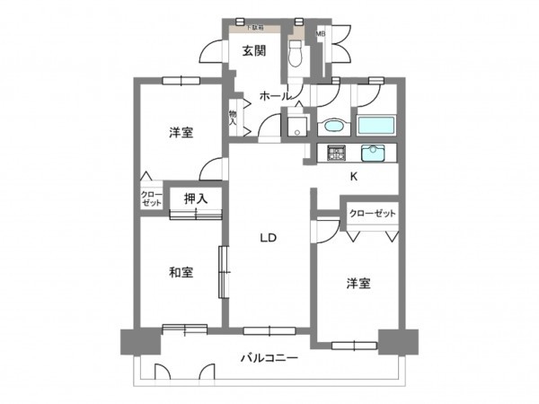 岡崎市中島町、中古マンションの間取り画像です