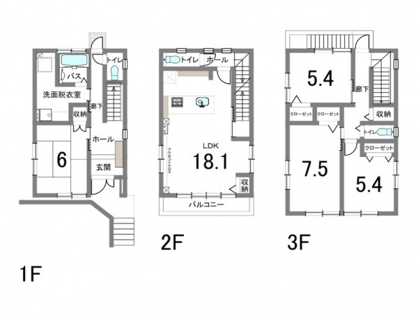 岡崎市上六名、中古一戸建ての間取り画像です