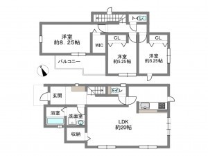 額田郡幸田町大字深溝、新築一戸建ての間取り画像です