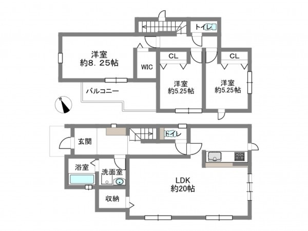 額田郡幸田町大字深溝、新築一戸建ての間取り画像です